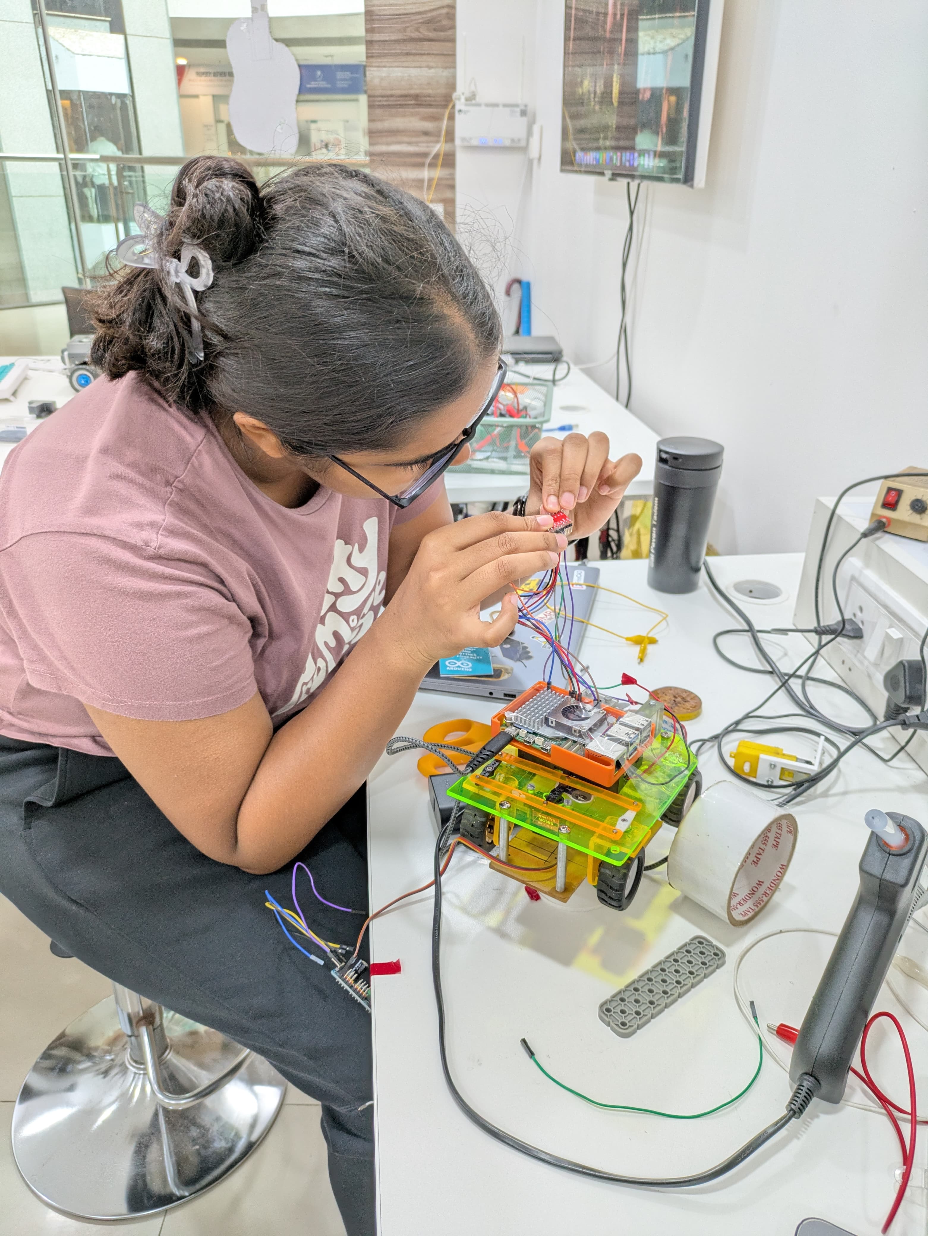 Kiara working on WRO project